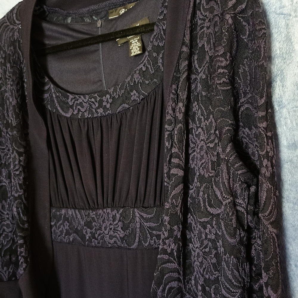 R & M Collection Navy Dress with Lace Detail - Picture 2 of 12